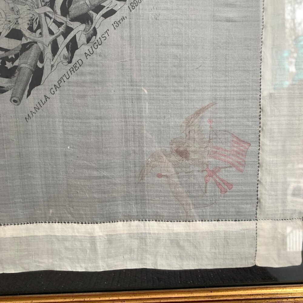 1898 Manila Captured August 13th Silk Scarf Professionally Framed - Picture 4 of 12